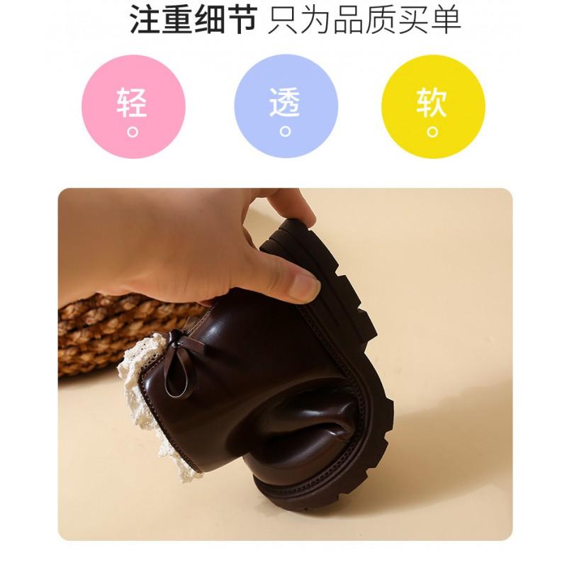 Youth style shoes Girls Lace Trim Mary Jane Style Soft Sole Boots Toddlers Kids Fall Winter Comfortable Fashion Ankle