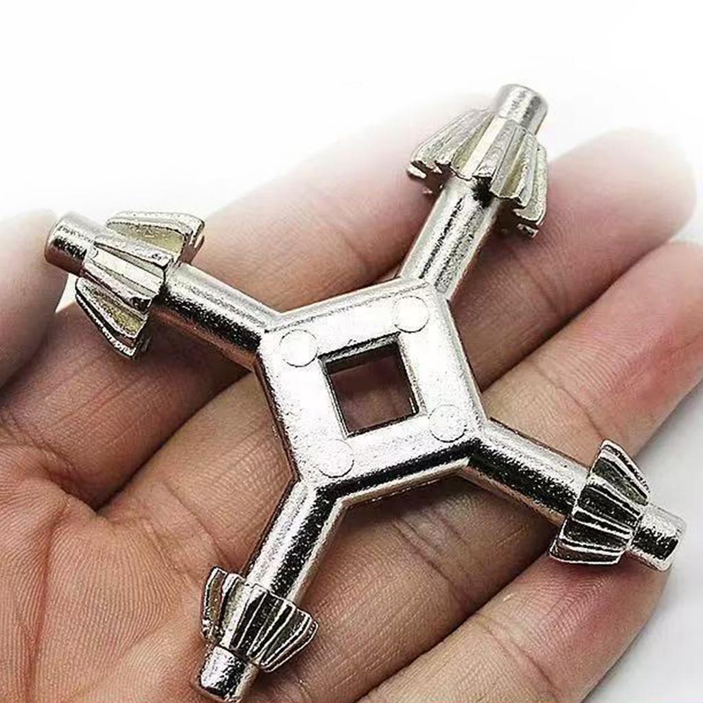 Versatile Four Headed Key Tool Portable Four In One Wrench Key Tool With Zinc Alloy Heads For Everyday Use