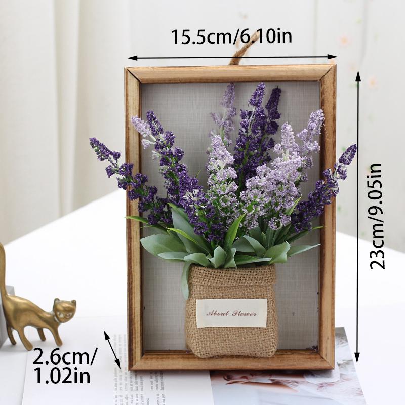 Wood Photo Frame Imitation Flowers Decoration 3D Handmade Artificial Flower Wall Hanging