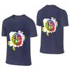 Rainbow Battle Rhythm Design Fitted Reversible Tshirt Distressed Retro Niche Cotton Tee