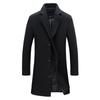 Men's  Korean Style Wool Slim Fit Mid-Length Trench Coat
