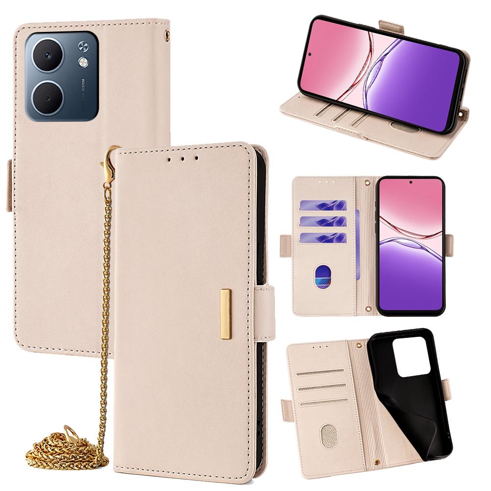 For Oppo A5x 5G Case PU Leather Wallet Stand Phone Cover with Crossbody Shoulder Strap