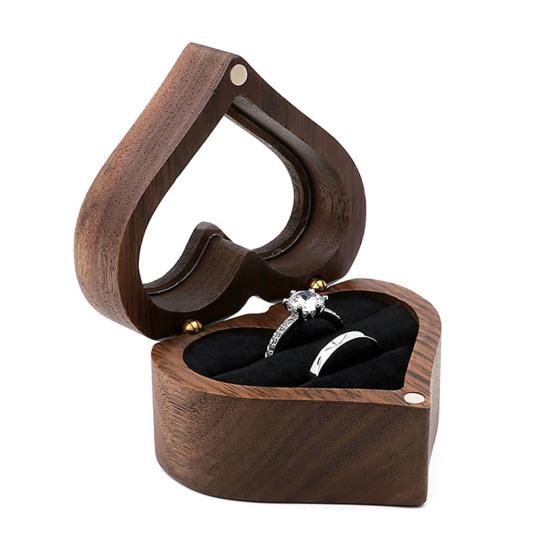 Подарочная коробка для колец с прозрачным окошком вмещает 2 кольца с мягкой губкой