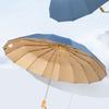 New Wooden Handle 210T Color Adhesive 16 Ribs Folding Umbrella for Both Sunny and Rainy Days Fully Automatic Three Fold Umbrella