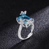 Украшения Популярный Симуляция Топаз Голубой, Ветер Живой Рот Кольцо Основной Камень 10 * 14