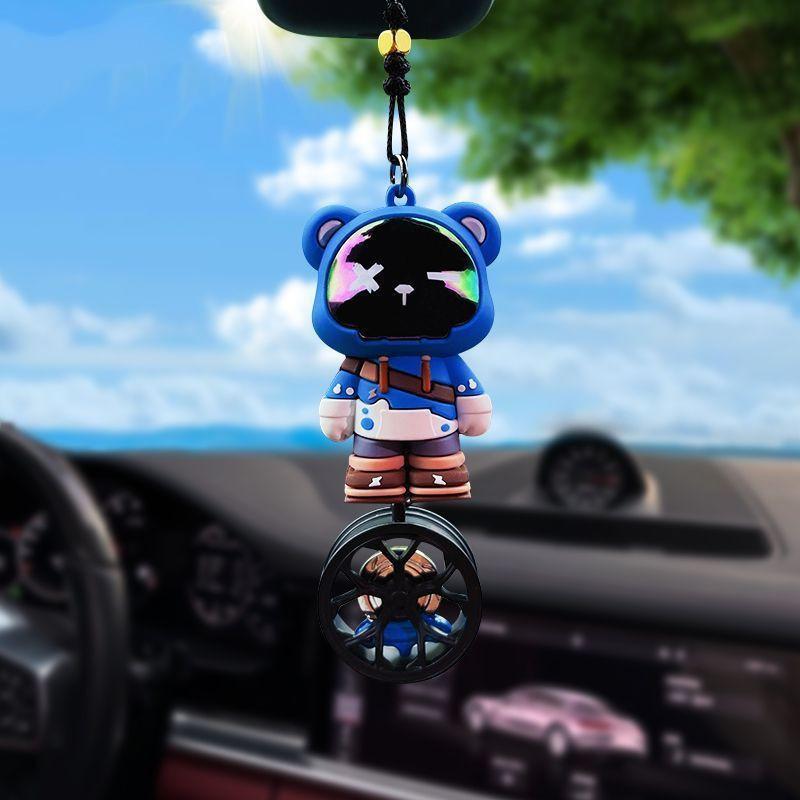 Милый крутой медведь зеркало заднего вида автомобиля маленькая подвеска автомобильная подвеска автомобильные аксессуары украшают интерьер креативный декор орнамент украшение