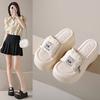 Fashion Fashion Pocket Chunky Platform Sandals Women 2024 Summer 8CM Wedge High Heels Sandals Woman Thick Bottom Slides Beach Slippers