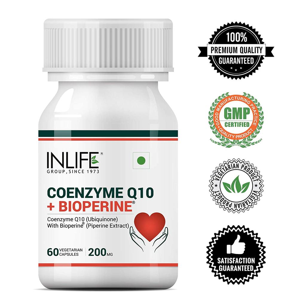 Coenzyme Q10 + Bioperine (60 Caps, 200 Mg), Coenzyme Q10 + Bioperine INLIFE