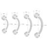 2-10Pieces 14G 16G Eyebrow Piercing Fixer Jewelry Bioflex Plastic Transparent Lip Belly Ring Barbell Cartilage 6mm 8mm 10mm 12mm