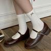 Songmu Retro Boneless Socks Medium Tube Socks Socks Korean Girl Bow Coffee Stacking Socks