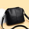 Retro Stitching Soft Leather Shoulder Bag for Women Simple Solid Color Crossbody Bag KTY
