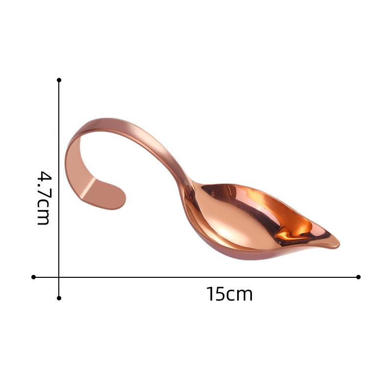 Ложка для приправ из нержавеющей стали с заостренным горлом, кофейные ложки с изогнутой ручкой, ложка для соуса и меда, кухонная утварь