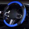 Universal Steering Wheel Cover Hand-Sewn Spliced Design Made Of Microfibre Leather 38 Cm