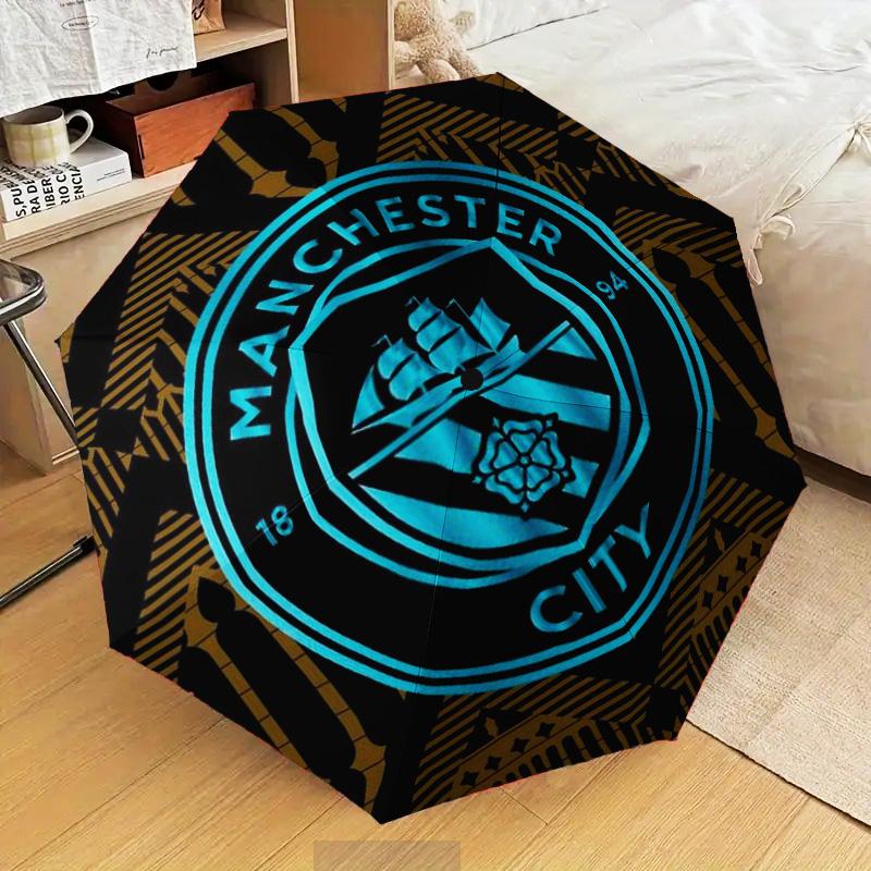 1PC Manchester City F.C Printed Umbrella Folding umbrella, automatic umbrella 8-Frame for Travel, camping Fan gifts Christmas Gifts