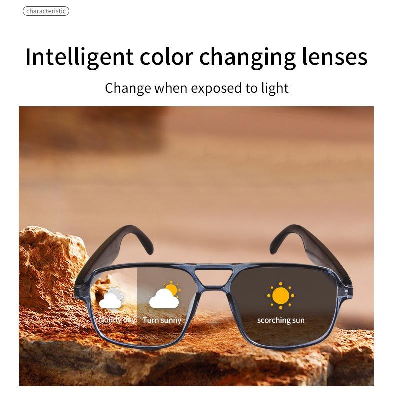 Smart Glasses Bluetooth Audio Glasses Double Beam Color Changing Glasses Anti Blue Light Listening To Music Making Calls Anti UV Sunglasses