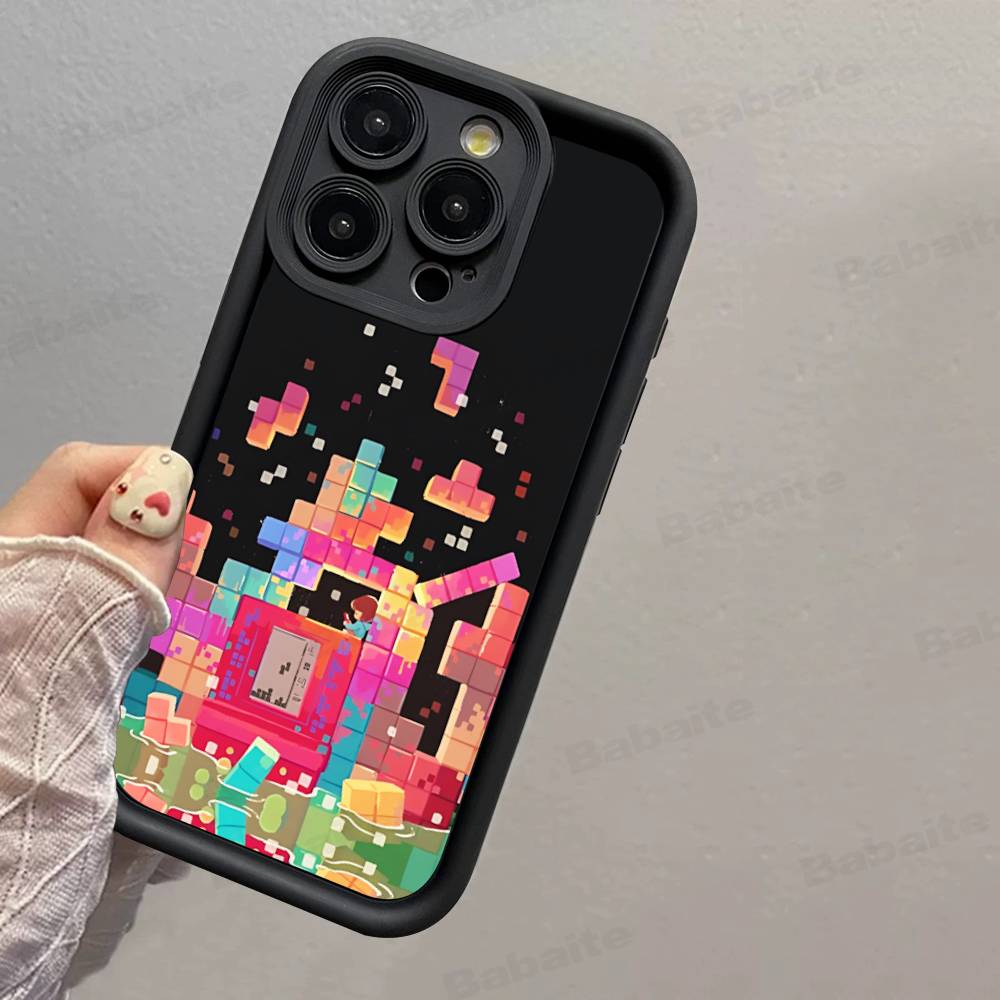Винтажный Игровой Чехол-Тетрис Для Телефона Для IPhone 17 16 E 15 14 13 12 11 Pro Max Plus Задняя Крышка