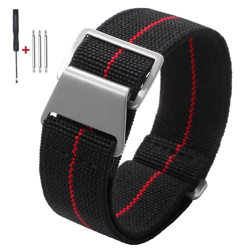 French Military Parachute Comfortable Elastic Nylon Watch Band 18mm 20mm 22mm for Seiko for Tudor for Rolex Strap Sport Bracelet