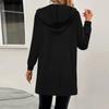 Long Sleeve Women Solid Color Hooded Top Lightweight  Jacket Coat Winter And Fall