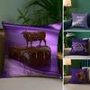 Funny Mi-olka Purple Pillow Case Anti-dustmite Invisible Zipper Sofa Bed