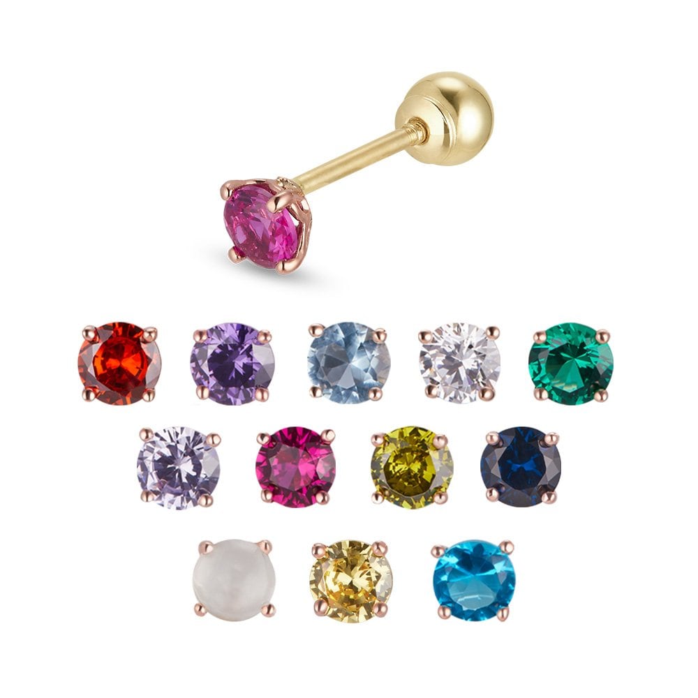 [Dorocy] 14K Quing Quing Birthstone Q Piercing (1 Piece)