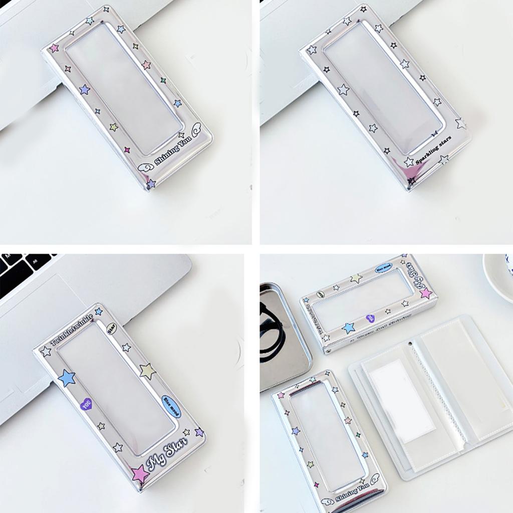 Colorful Star Pattern Photocard Holder Binder Photo Booth Frame Album Photo Strips Book for Organizing and Displaying