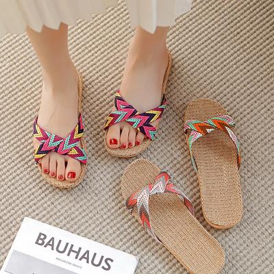 Модные домашние тапочки женские, домашняя обувь, легкие льняные тапочки для пары, легкие домашние тапочки 2025