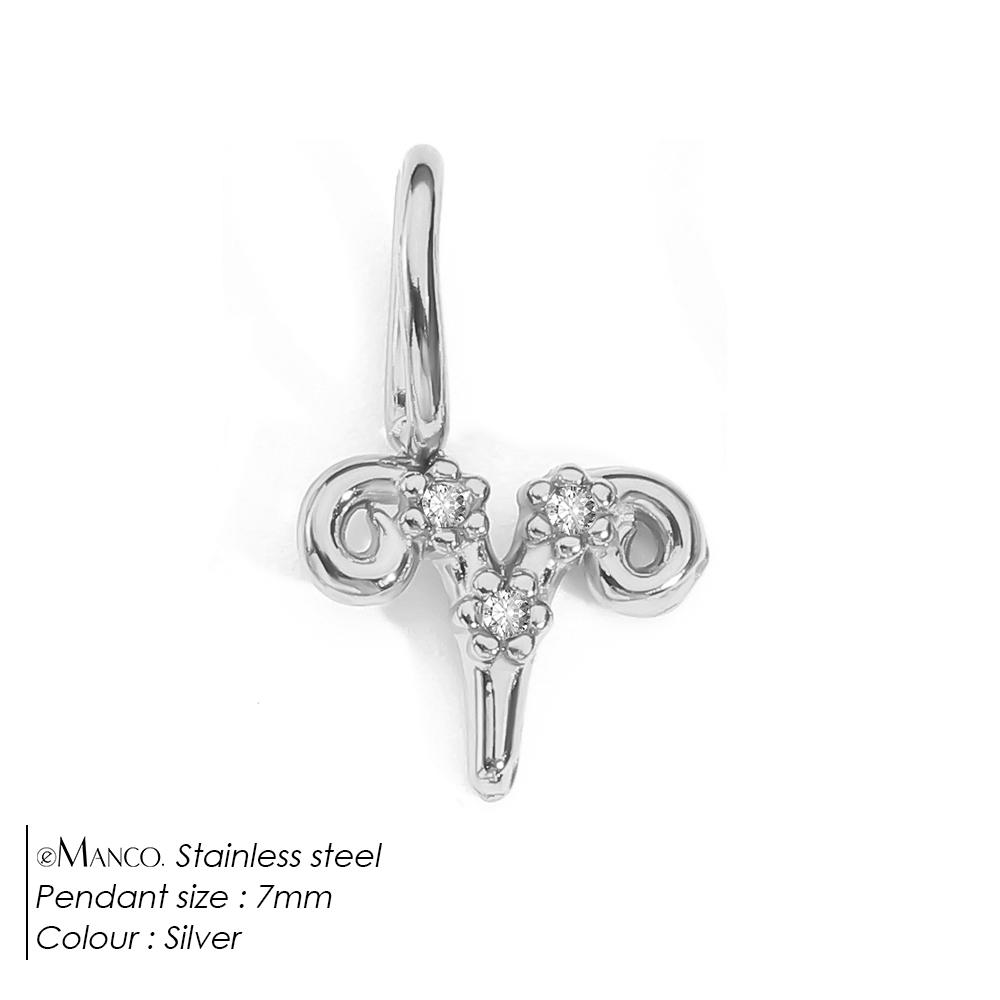 eManco Stainless Steel Star Zodiac Sign 12 Constellation Pendant Accessories for Necklace Women Man Jewelry Gifts