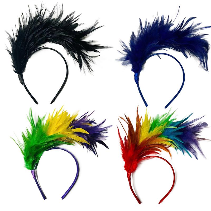 1PC Feather Headband Hair Accessories Performance Jewelry Flapper Headpiece Party Stage Vintage Women