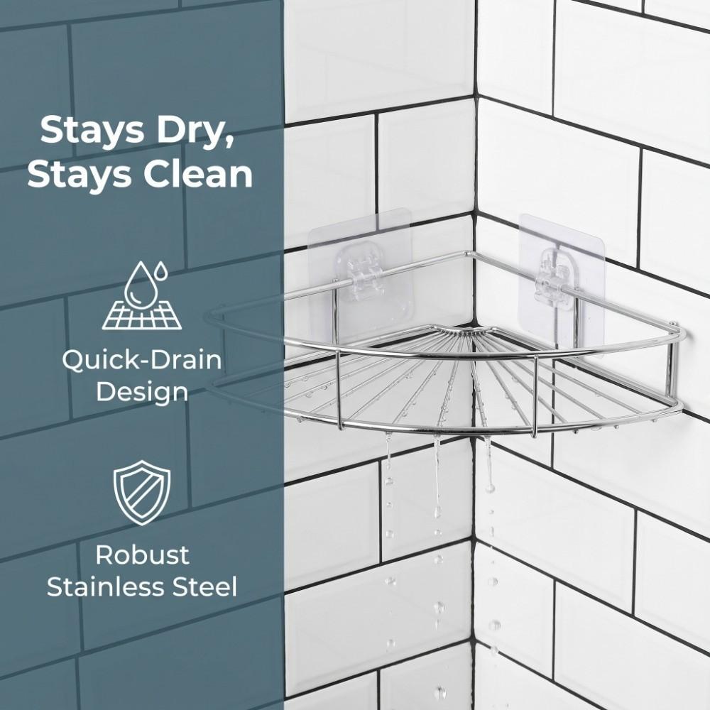 Triangular Design Corner Bathroom Shelf Bathroom Rack Organizer  Bathroom Kitchen Shower