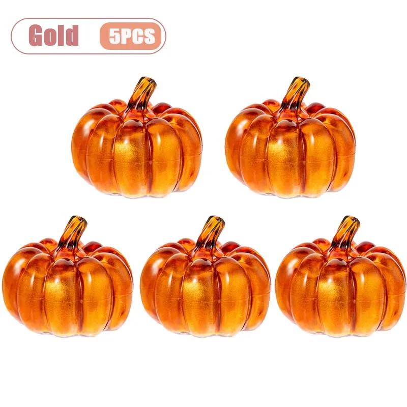 1-10PCS LED Glowing Pumpkin Halloween Decorations Tabletop Ornaments Spooky Props for Haunted House Party Home Desktop Display