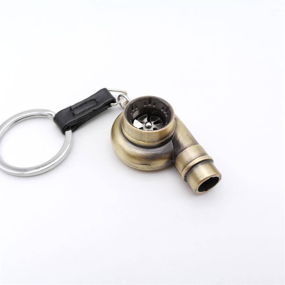 Zinc Zinc Alloy Turbo Key Chain with Sound INS Key Buckle Creative Car Whistle Sound Keyring  Men