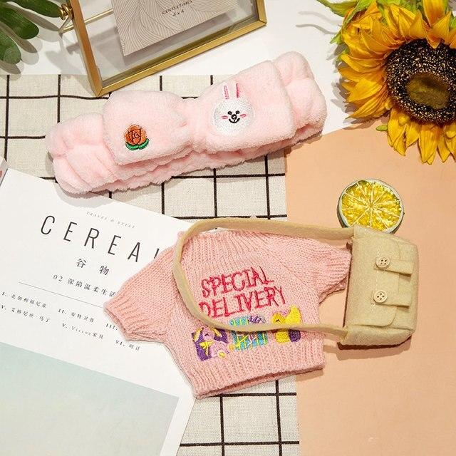 Аксессуары для кукол Lalafanfan Cafe Duck, одежда Kawaii Duck с одеждой, плюшевые игрушки, мягкая повязка для волос, подарок для девочек