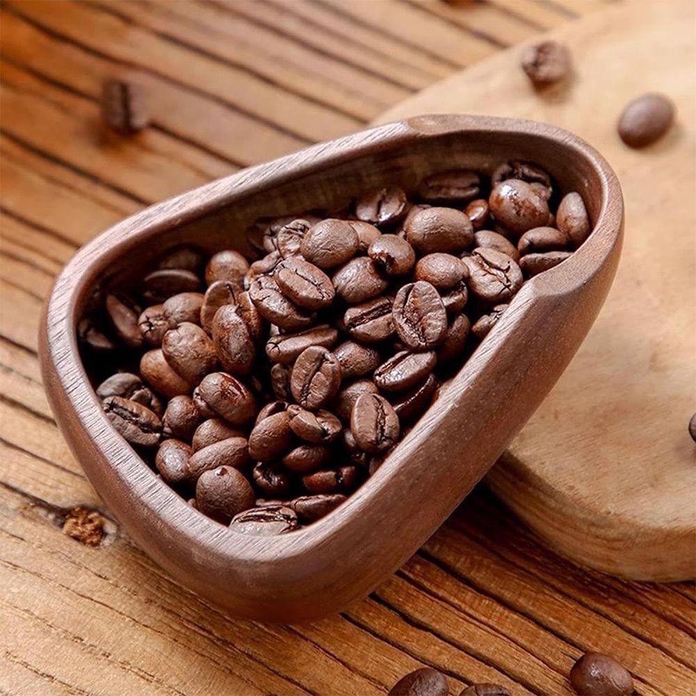 Wood Coffee Beans Dose Trays Smooth Surface Coffee Bean Spoon Home Office
