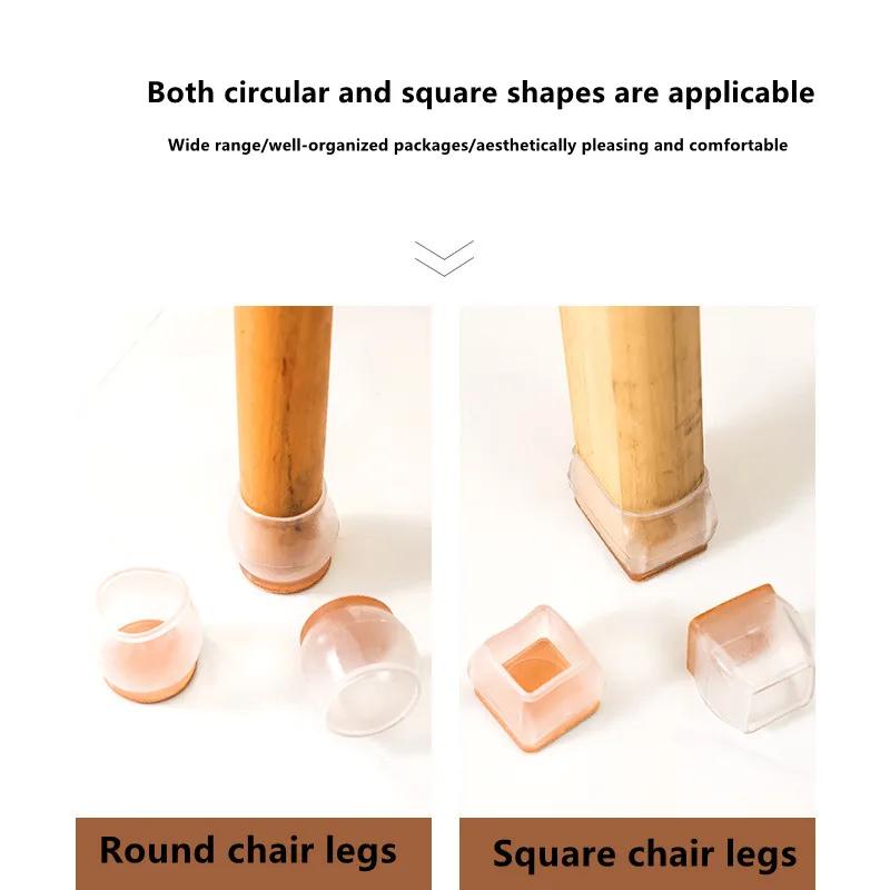 New 16PCS Chair Leg Floor Protectors with Thick Wrap Felt Pads Silicone Furniture Leg Covers Table Feet Caps to Protect Floors