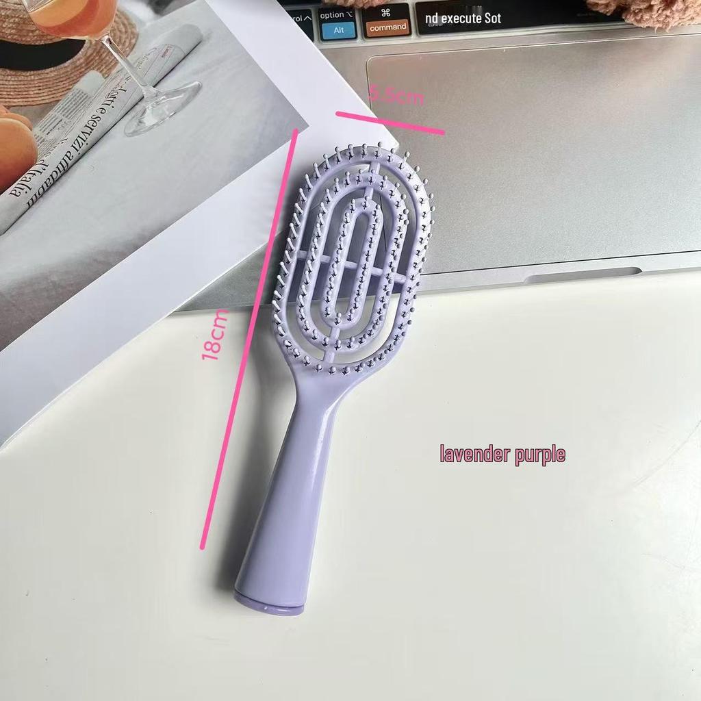 Macaron Mini Rib Comb: Dual-Use, Long Handle, High Skull Fluffy Massage for Styling Wet & Dry Hair