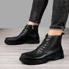 Мужские ботинки, мужские универсальные зимние плюшевые ботинки для снега, натуральная кожа, мужские удобные ботильоны, повседневная обувь для активного отдыха с высоким верхом