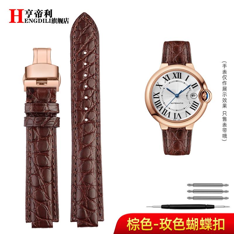 18-11мм 20-12мм Кожа крокодила Натуральная Кожа Ремешок для часов Для Cartier Blue Balloon Wsbb0025 Браслет Часы Мужской Женский Замена Ремешка