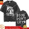 Rapper Rels B Flakk Skiny Smile Merch T-shirts for Men Women Women Punk Hip Hop Vintage Washed T Shirt Oversized Casual Cotton T