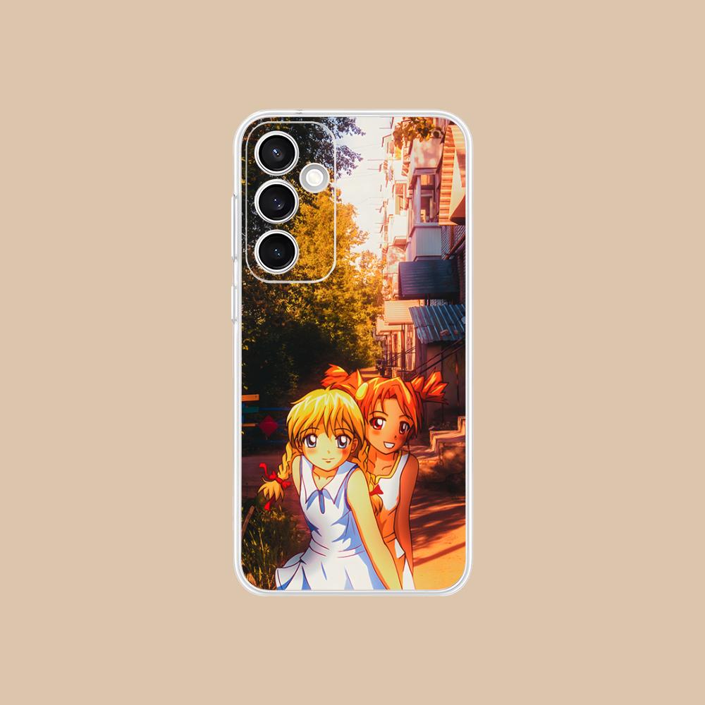 Вечное Лето Алиса Прозрачный Чехол для Мобильного Телефона для Samsung Galaxy S25 S24 S23 S22 S21Plus FE Ultra Цветной Чехол