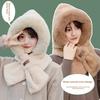 Комплект: флисовая шапка и шарф для женщин. Ветрозащитный и утепленный зимний комплект.