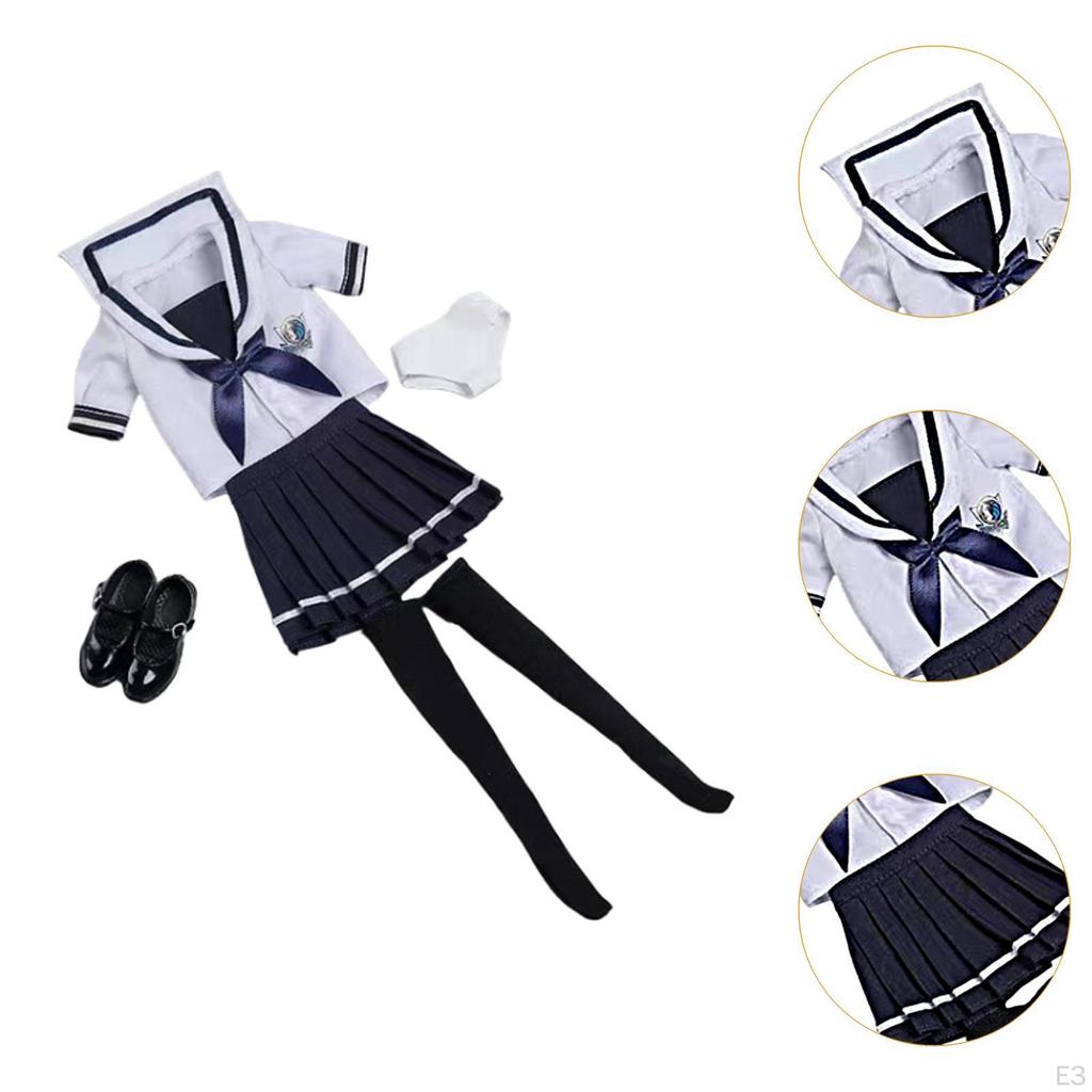 1/6 женский школьный комплект одежды топ с короткими рукавами стильное нижнее белье одежда для фигурок