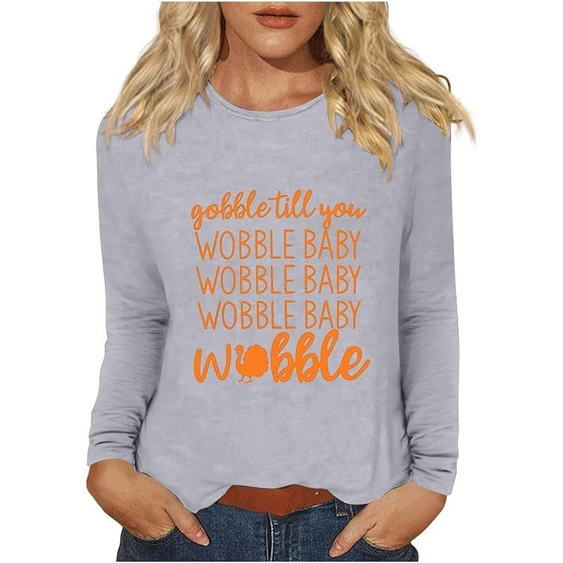 С Днем благодарения, стильный топ с длинными рукавами и рисунком тыквы 2024 года, женская осенняя рубашка с круглым вырезом, подарок