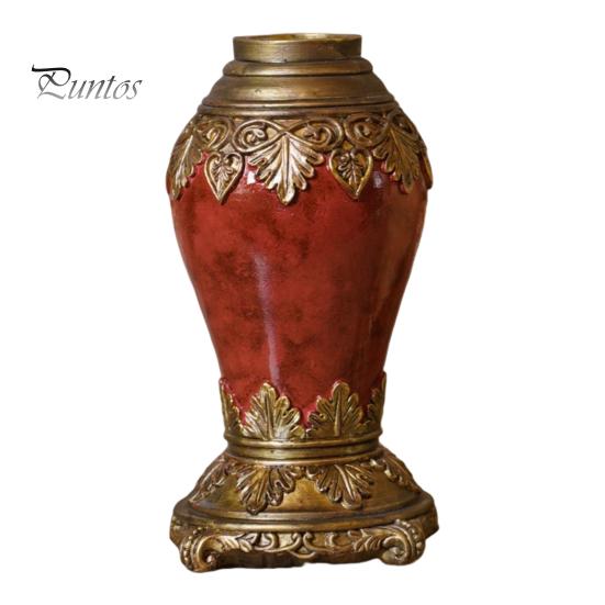 Европейская винтажная резная ваза для цветов из смолы, держатель для цветочных растений, контейнер для домашнего офиса, центральный элемент, декоративная ваза, орнамент