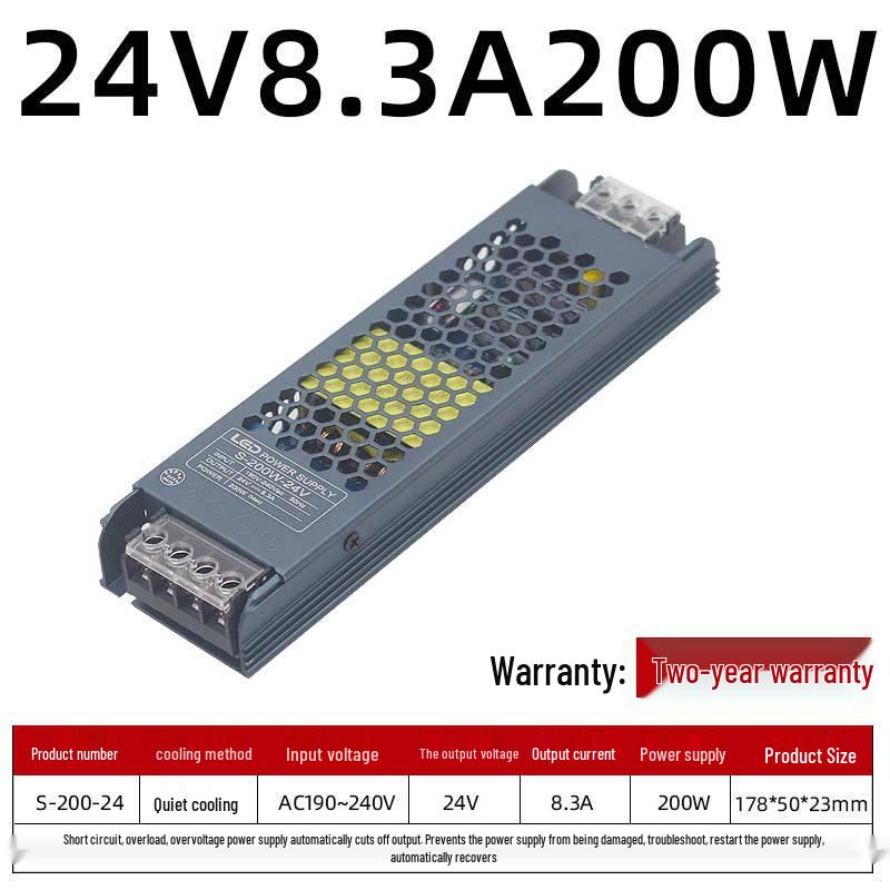 Ультратонкий светодиодный блок питания для светодиодных лент: Бесшумный трансформатор 220 В в 24 В/12 В для рекламных дисплеев.