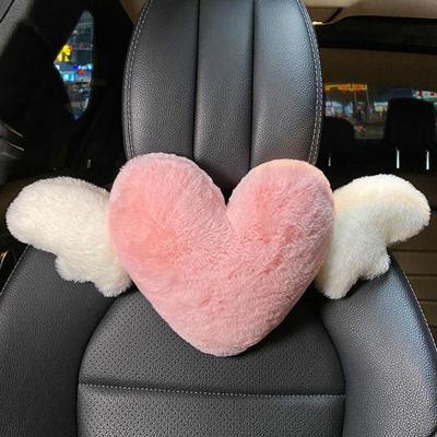 Подголовник автомобиля в форме сердца, плюшевая подушка для шеи, подушка для спины сиденья, подушка для поясничной поддержки, универсальные автомобильные аксессуары