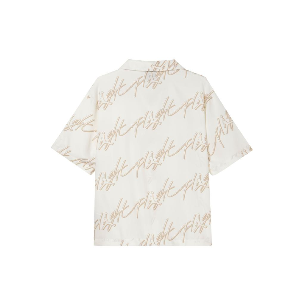 Jordan Свободная рубашка с коротким рукавом и принтом логотипа Allover, мужские топы белого цвета FB7323-133