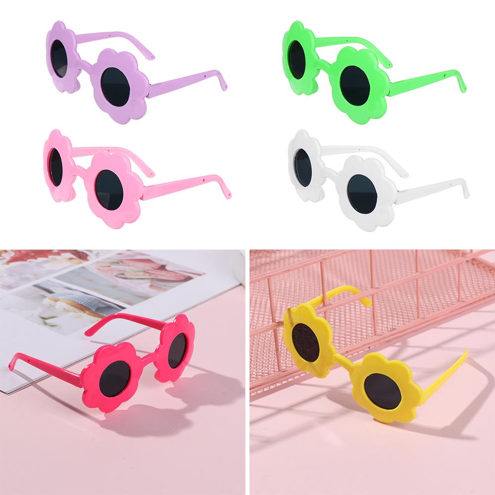 New Multicolor Pet Look Sunglasses Sun Flower Shaped Toys Glasses Doll Eyeglasses
