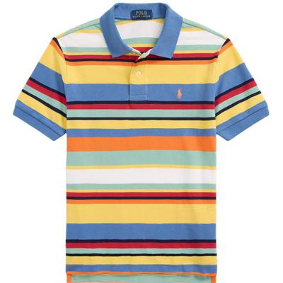 Футболка Polo SS24 в полоску, сетчатая, повседневная, с коротким рукавом, для детей, многоцветная CWPOKNIY8021089-740