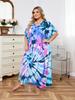 EDOLYNSA Casual Kaftan Dresses For Women 2024 Bohemian Printed Dress Relaxed Light Jacket Bathing Suit Cover Up Vacation Beach Cover-ups Q1342