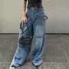 Autumn High Waist Button Up Straight Pants Retro Baggy 90s Denim Cargo Pants Fashion Vintage Harajuku Streetwear Jeans Women